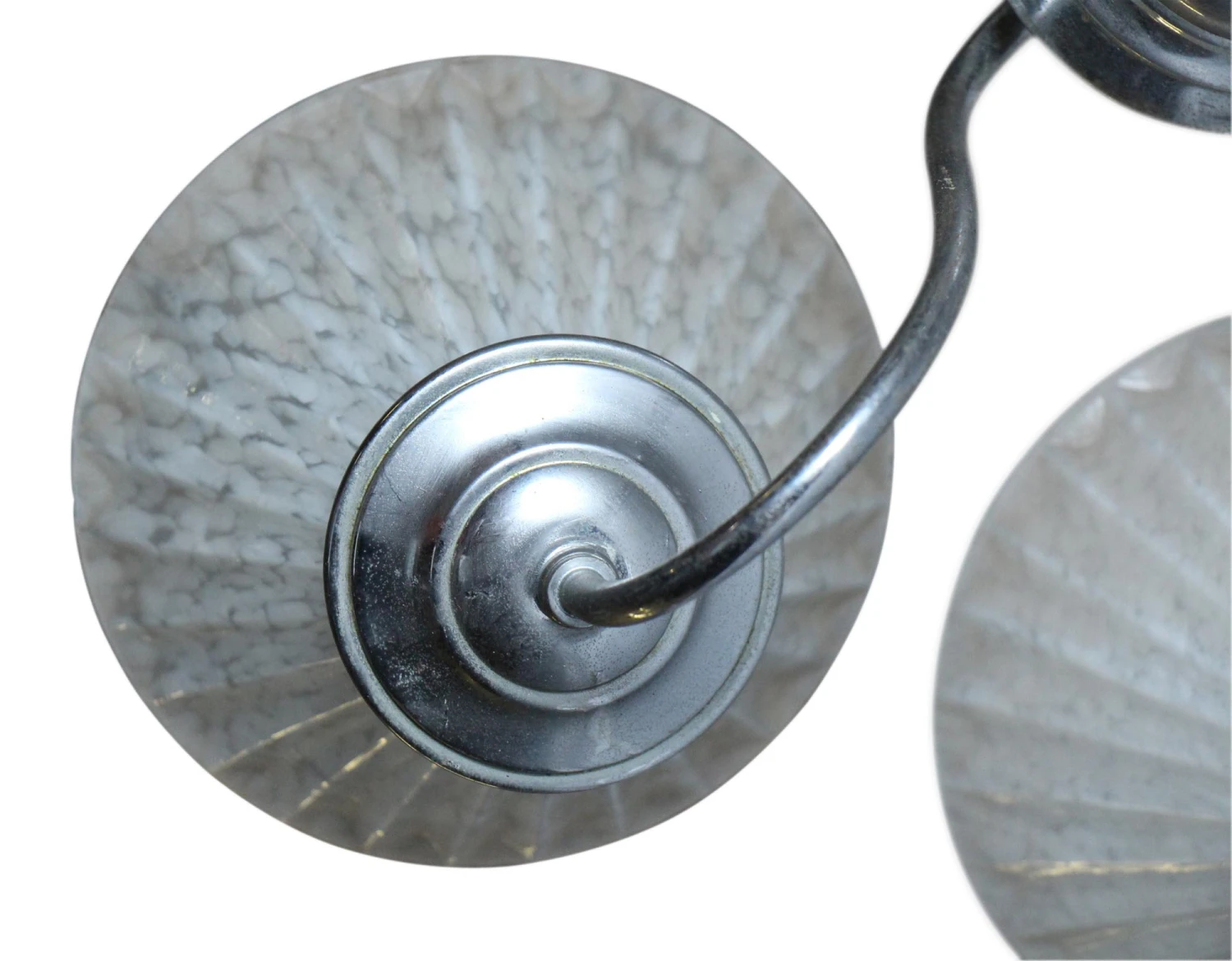 Art Deco 5 Arm Chrome Slip Shade Chandelier 8 Art Deco 5 Arm Chrome Slip Shade Chandelier - Image 6