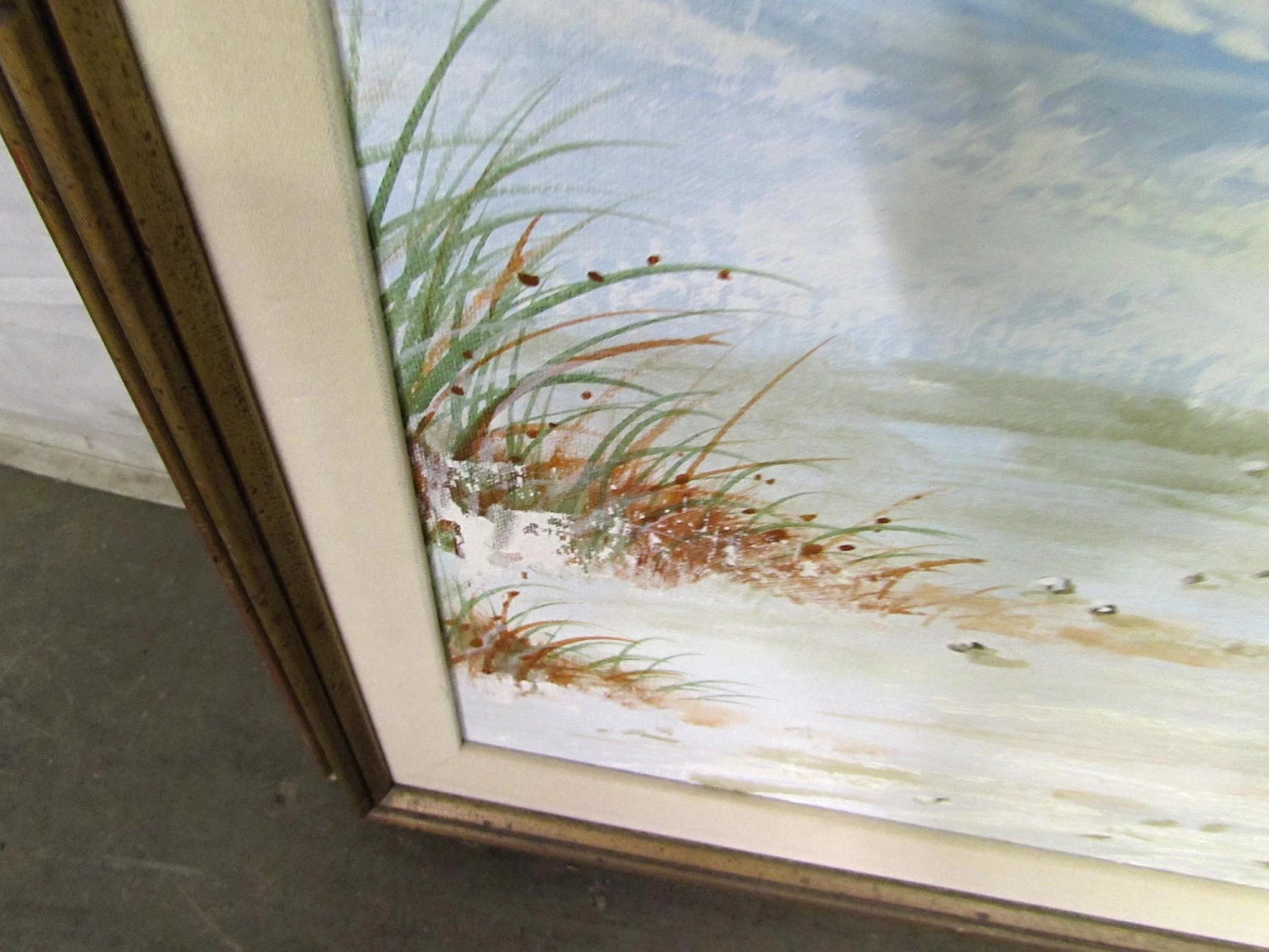 Thomas Pell Framed Canvas Beach Oil Painting 6 Thomas Pell Framed Canvas Beach Oil Painting - Image 4
