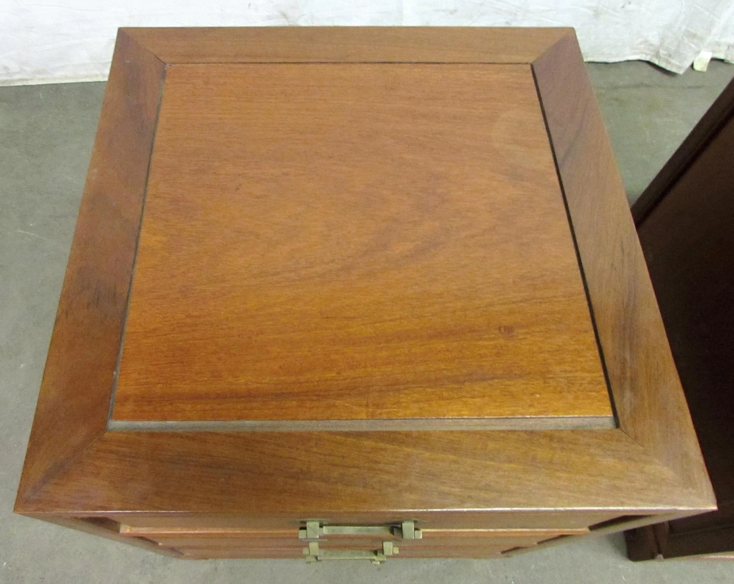 Pair Of Reproduction 1950s Solid Wood Nightstands 7 Pair Of Reproduction 1950s Solid Wood Nightstands - Image 5