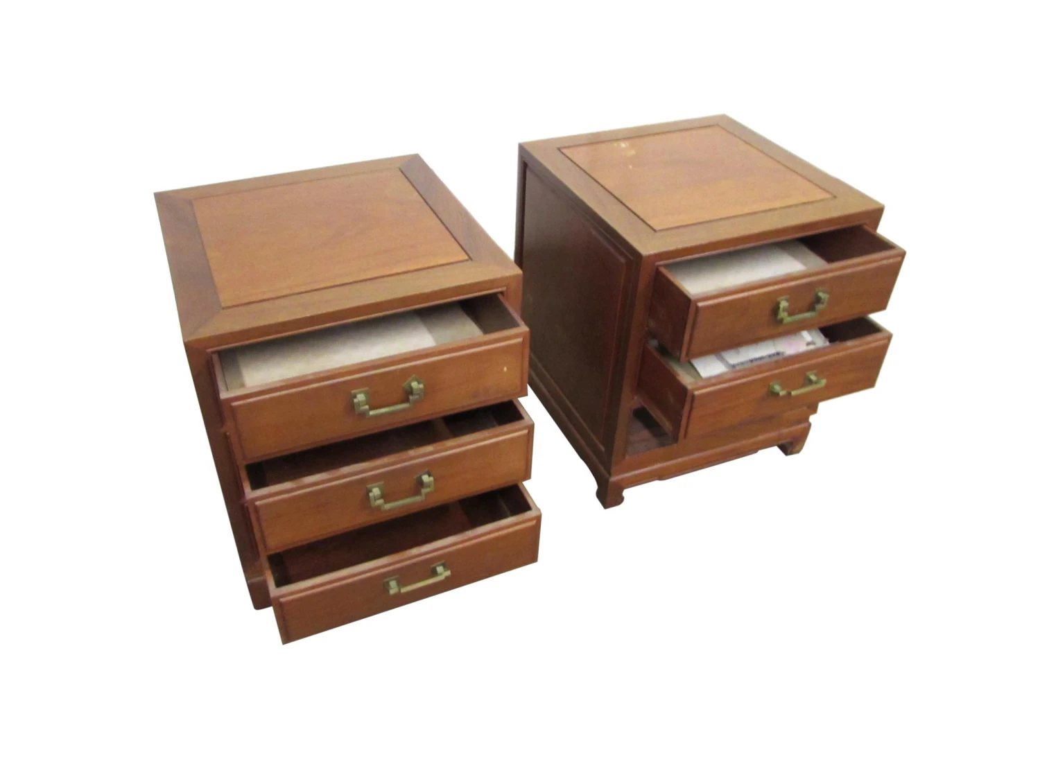 Pair Of Reproduction 1950s Solid Wood Nightstands 8 Pair Of Reproduction 1950s Solid Wood Nightstands - Image 6