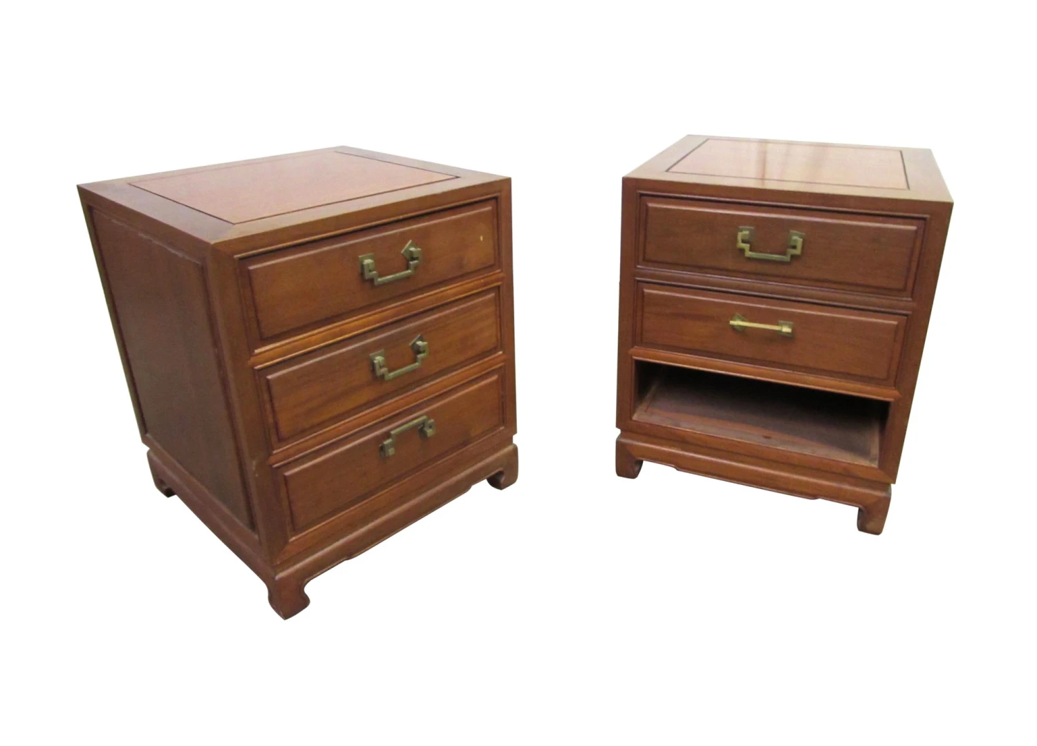 Pair Of Reproduction 1950s Solid Wood Nightstands 11 Pair Of Reproduction 1950s Solid Wood Nightstands - Image 9