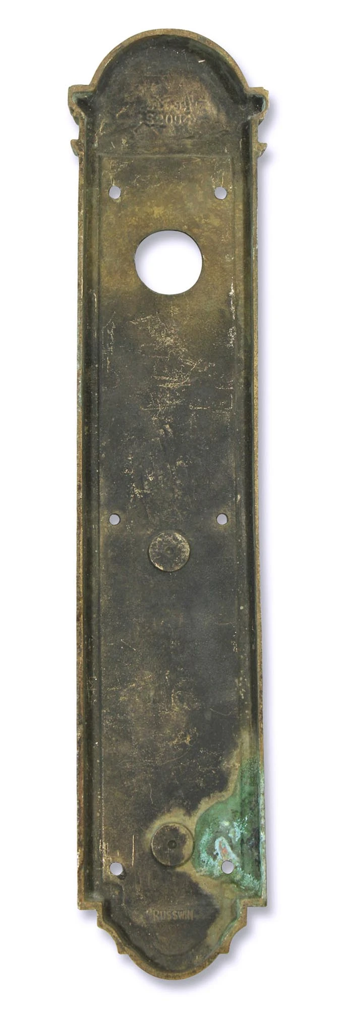 Pair Of 16.875 In. Russwin Bronze Door Push Plates With Lock Insert 6 Pair Of 16.875 In. Russwin Bronze Door Push Plates With Lock Insert - Image 4
