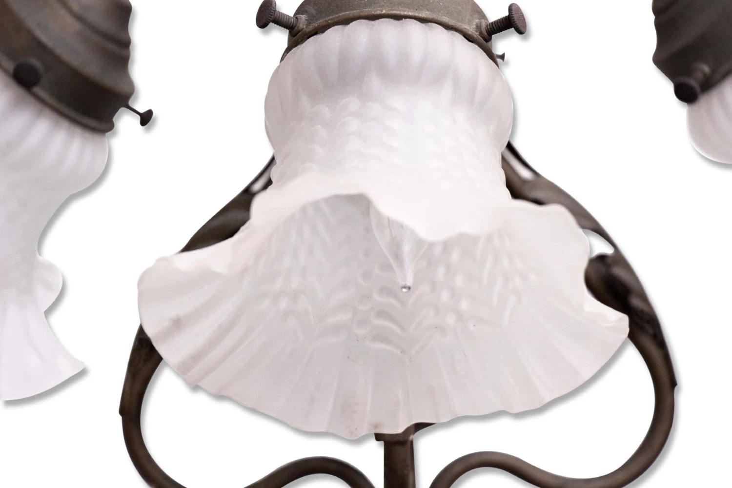 Victorian Figural 5 Frosted Shades Table Lamp 7 Victorian Figural 5 Frosted Shades Table Lamp - Image 5