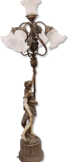 Victorian Figural 5 Frosted Shades Table Lamp 25 Victorian Figural 5 Frosted Shades Table Lamp -OGT Sale Store m218208 10