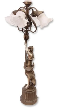 Victorian Figural 5 Frosted Shades Table Lamp 27 Victorian Figural 5 Frosted Shades Table Lamp -OGT Sale Store m218208 12