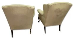 Pair Of Vintage Cream Colored Accent Arm Chairs 18 Pair Of Vintage Cream Colored Accent Arm Chairs -OGT Sale Store m218731 08