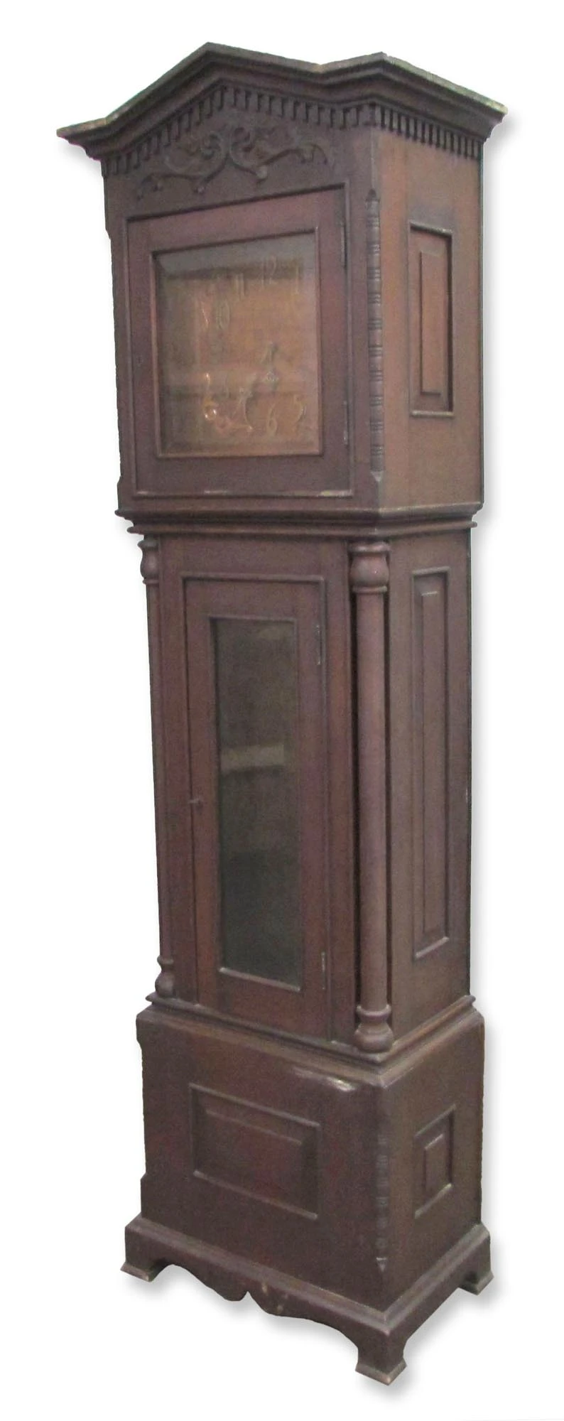 Antique Carved Wood Grandfather Clock 10 Antique Carved Wood Grandfather Clock - Image 8