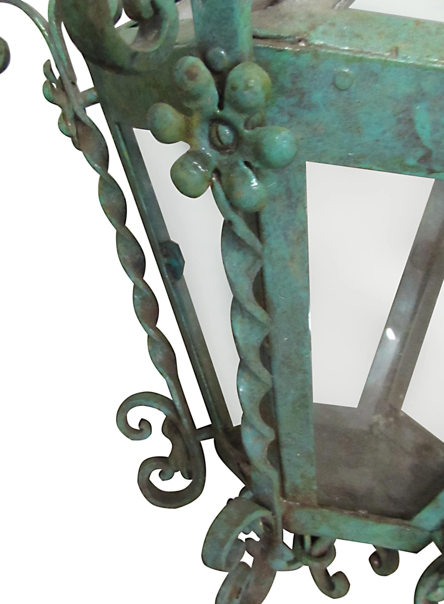 Traditional Green Wrought Iron Ceiling Lantern 8 Traditional Green Wrought Iron Ceiling Lantern - Image 6