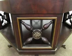 Antique Octagon Shaped Leather Top Rolling Side Table 16 Antique Octagon Shaped Leather Top Rolling Side Table -OGT Sale Store m218888 05