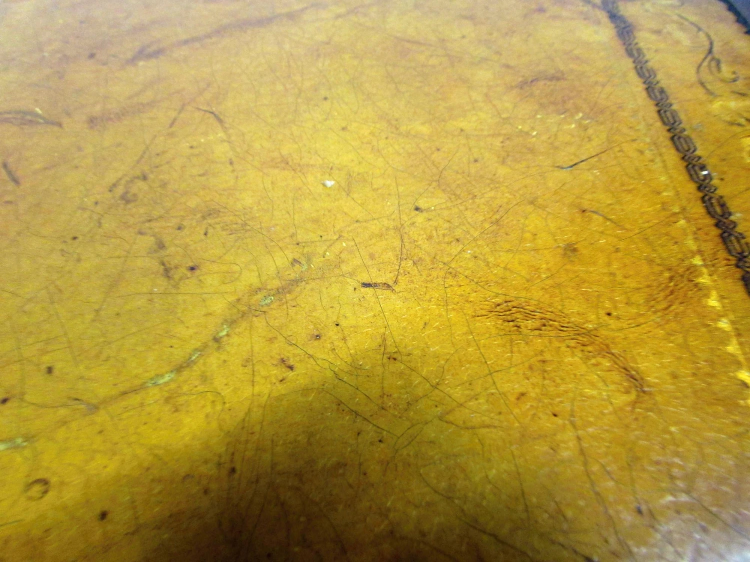 Antique Octagon Shaped Leather Top Rolling Side Table 12 Antique Octagon Shaped Leather Top Rolling Side Table - Image 10