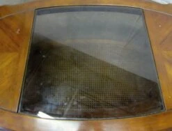 1990s Oval Oak Coffee Table With Center Glass Top 13 1990s Oval Oak Coffee Table With Center Glass Top -OGT Sale Store m218891 04