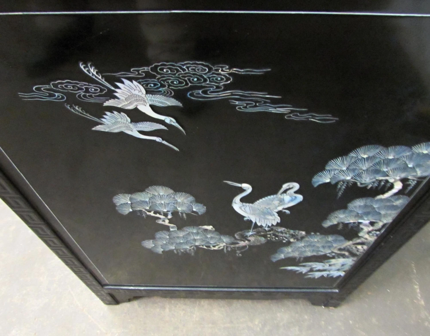 Vintage 71 In. Glass Top Asian Sideboard Cabinet 12 Vintage 71 In. Glass Top Asian Sideboard Cabinet - Image 10
