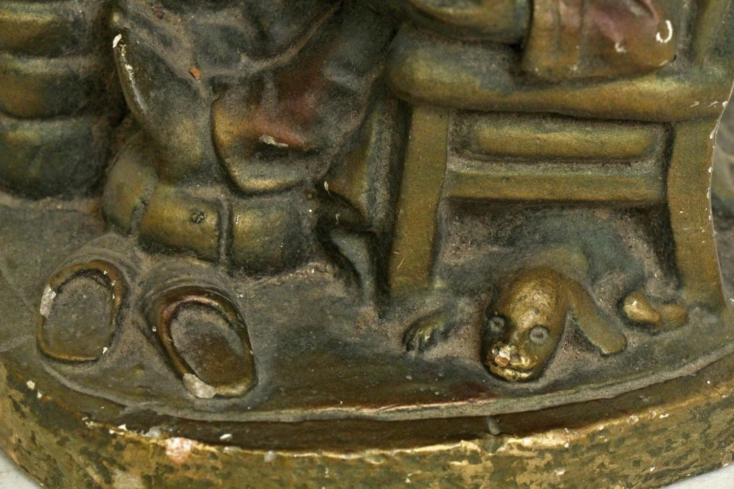 Pair Of 1920s Fireplace Pictorial Sculpture Table Lamps 7 Pair Of 1920s Fireplace Pictorial Sculpture Table Lamps - Image 5