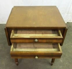 Traditional Walnut 2 Drawers 2 Top Extensions End Table 14 Traditional Walnut 2 Drawers 2 Top Extensions End Table -OGT Sale Store m220341 04