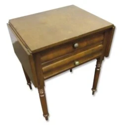 Traditional Walnut 2 Drawers 2 Top Extensions End Table 16 Traditional Walnut 2 Drawers 2 Top Extensions End Table -OGT Sale Store m220341 06