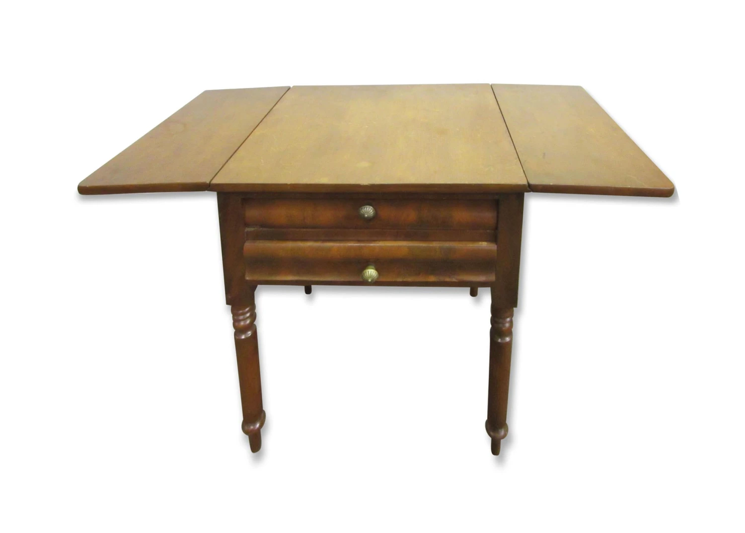 Traditional Walnut 2 Drawers 2 Top Extensions End Table 9 Traditional Walnut 2 Drawers 2 Top Extensions End Table - Image 7