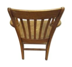Vintage Slatted Back Oak Wooden Arm Chair -OGT Sale Store m220408 06