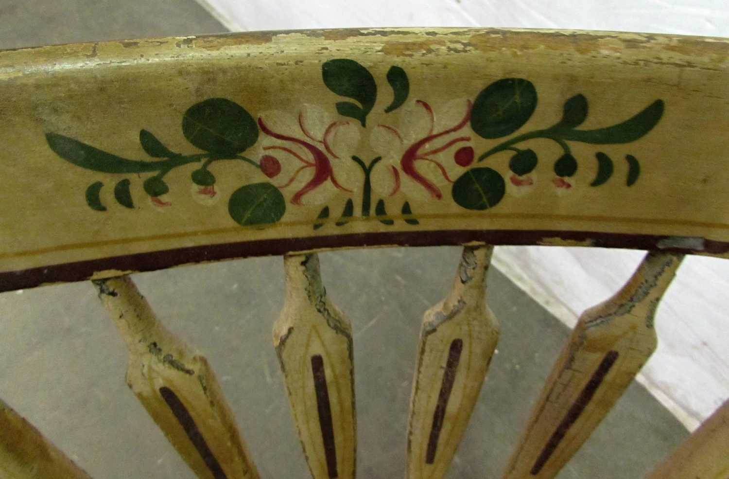 Antique Distressed Floral Wooden Chair 9 Antique Distressed Floral Wooden Chair - Image 7