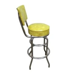 1950s Yellow Vinyl Steel Frame Bar Stool 21 1950s Yellow Vinyl Steel Frame Bar Stool -OGT Sale Store m220520 09