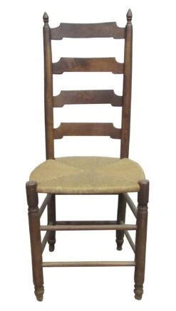 Vintage Ladder Back Wicker Seat Dark Wood Chair 13 Vintage Ladder Back Wicker Seat Dark Wood Chair -OGT Sale Store m220522 06