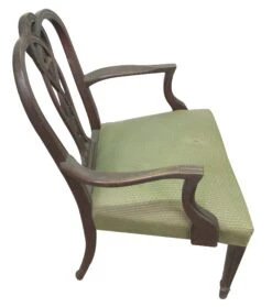 Traditional Mahogany Wood Green Fabric Arm Chair 16 Traditional Mahogany Wood Green Fabric Arm Chair -OGT Sale Store m220523 05