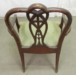 Traditional Mahogany Wood Green Fabric Arm Chair 20 Traditional Mahogany Wood Green Fabric Arm Chair -OGT Sale Store m220523 09