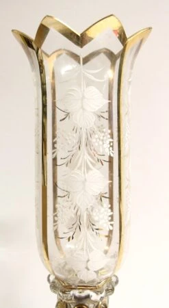 Antique Bohemian Czech Crystal Mantle Candlestick Lamps 15 Antique Bohemian Czech Crystal Mantle Candlestick Lamps -OGT Sale Store m221780 05