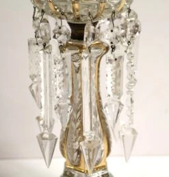 Antique Bohemian Czech Crystal Mantle Candlestick Lamps 19 Antique Bohemian Czech Crystal Mantle Candlestick Lamps -OGT Sale Store m221780 09