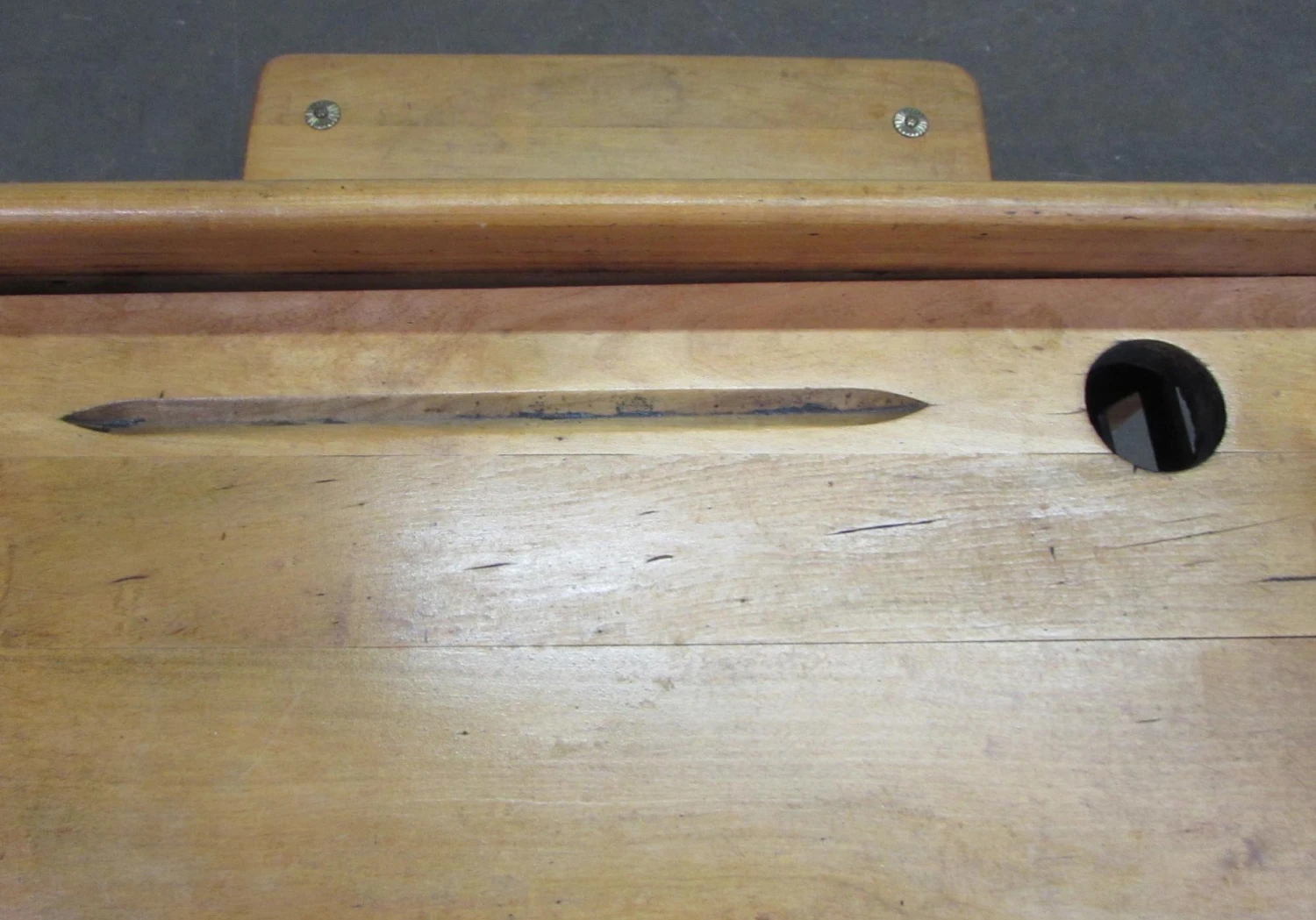 Antique Wood School Chair & Desk 8 Antique Wood School Chair & Desk - Image 6