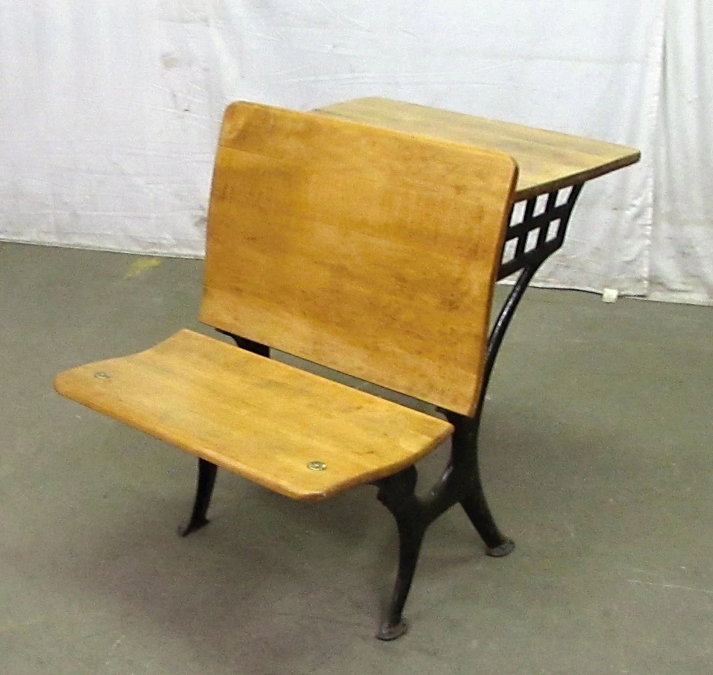 Antique Wood School Chair & Desk 12 Antique Wood School Chair & Desk - Image 10
