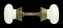 Pair Of Antique White Glass Passage Door Knobs 9 Pair Of Antique White Glass Passage Door Knobs -OGT Sale Store m222885 04