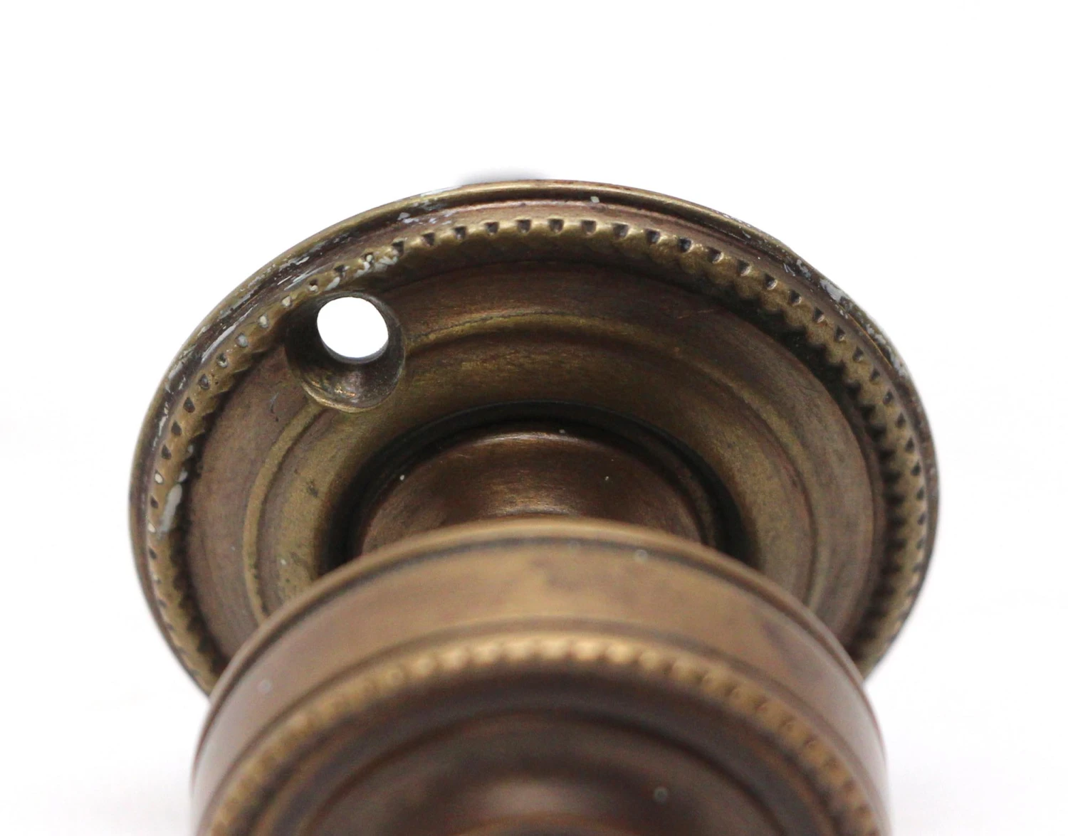 Vintage 1.25 In. Beaded Bronze Privacy Thumb Latch 6 Vintage 1.25 In. Beaded Bronze Privacy Thumb Latch - Image 4