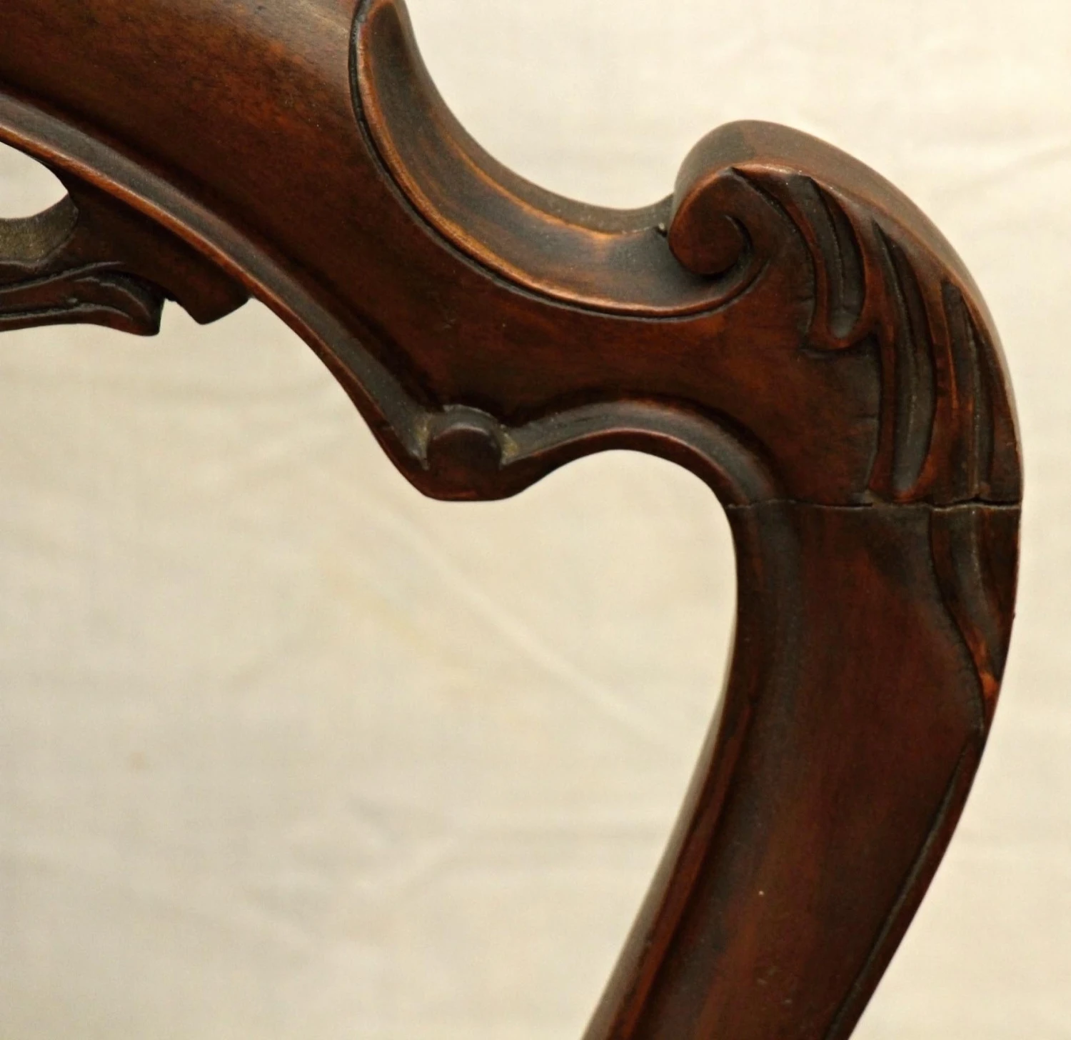 Single Floral Cushion Carved Chair 8 Single Floral Cushion Carved Chair - Image 6