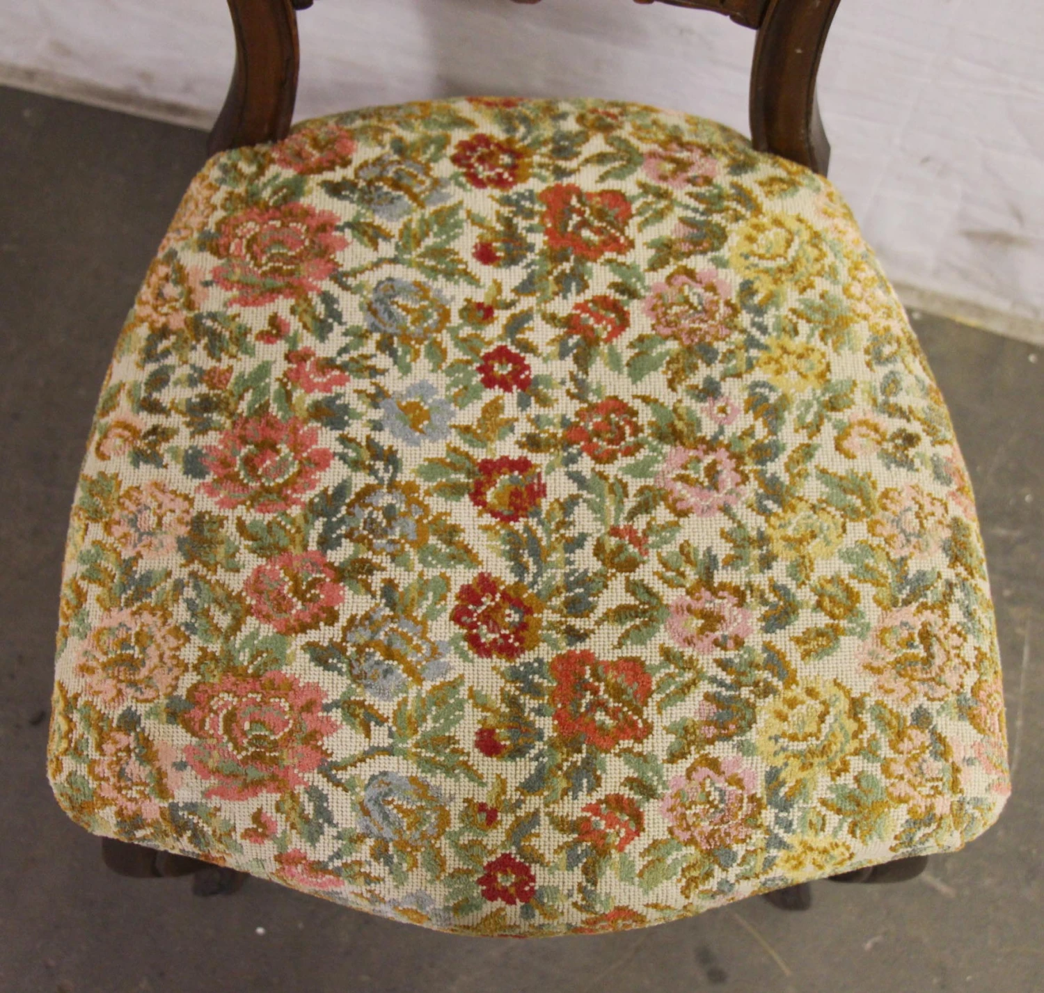 Single Floral Cushion Carved Chair 10 Single Floral Cushion Carved Chair - Image 8