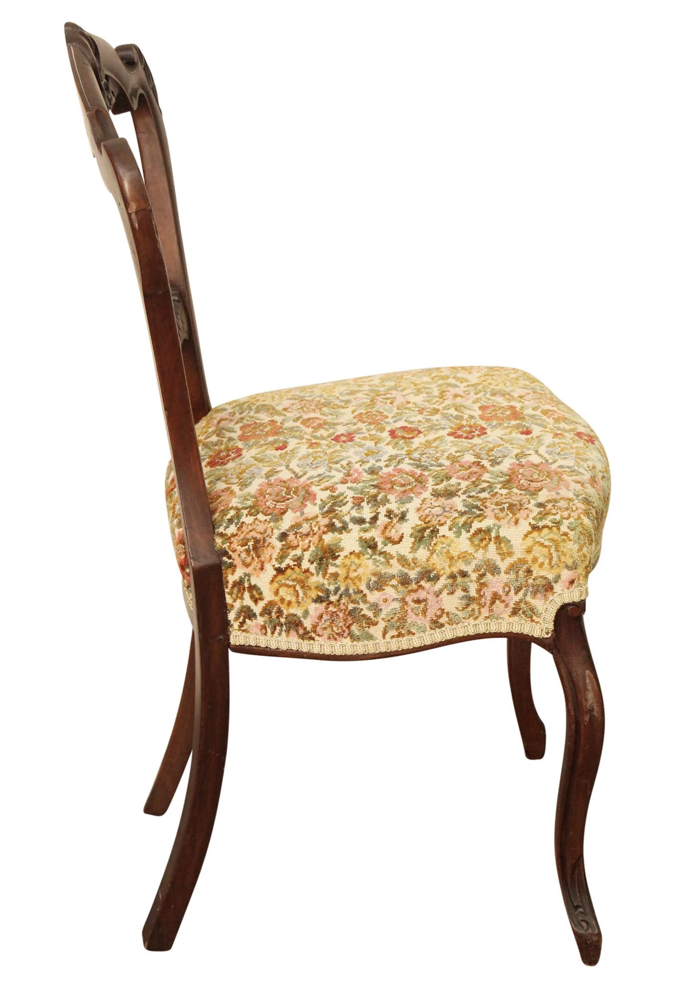 Single Floral Cushion Carved Chair 13 Single Floral Cushion Carved Chair - Image 11