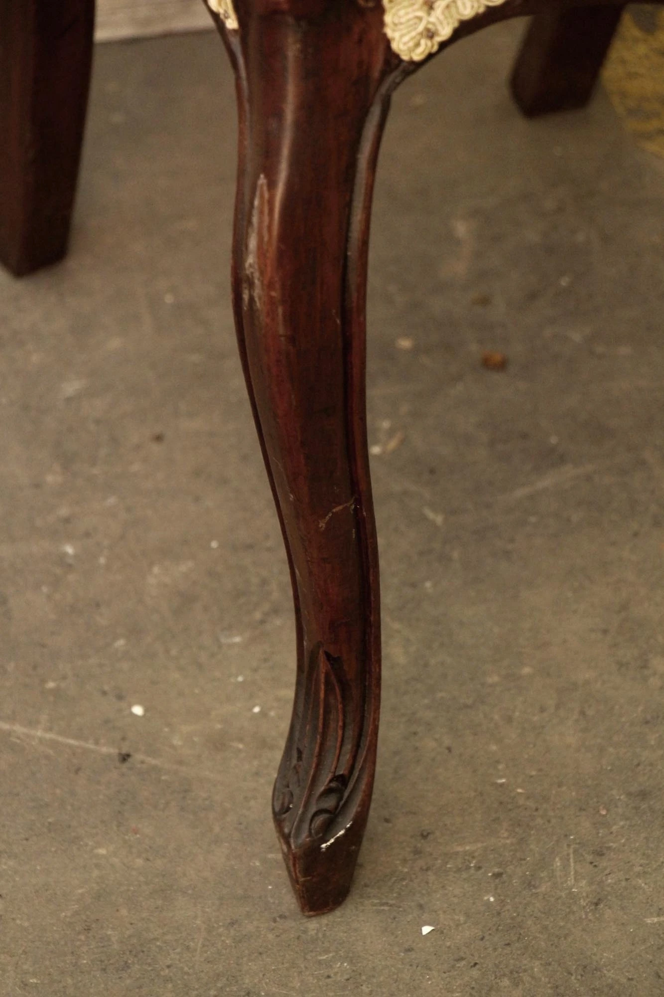 Single Floral Cushion Carved Chair 14 Single Floral Cushion Carved Chair - Image 12