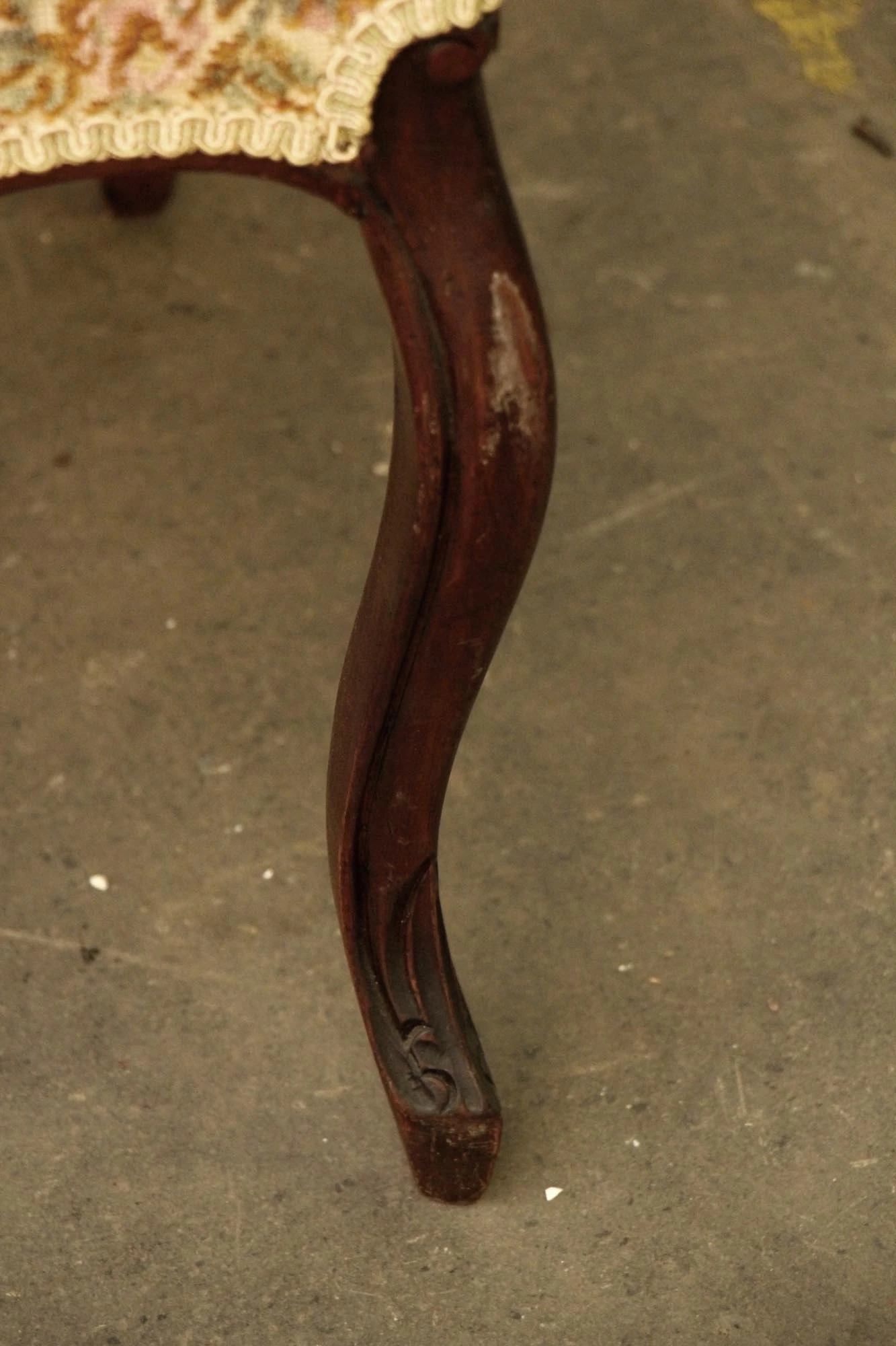 Single Floral Cushion Carved Chair 15 Single Floral Cushion Carved Chair - Image 13