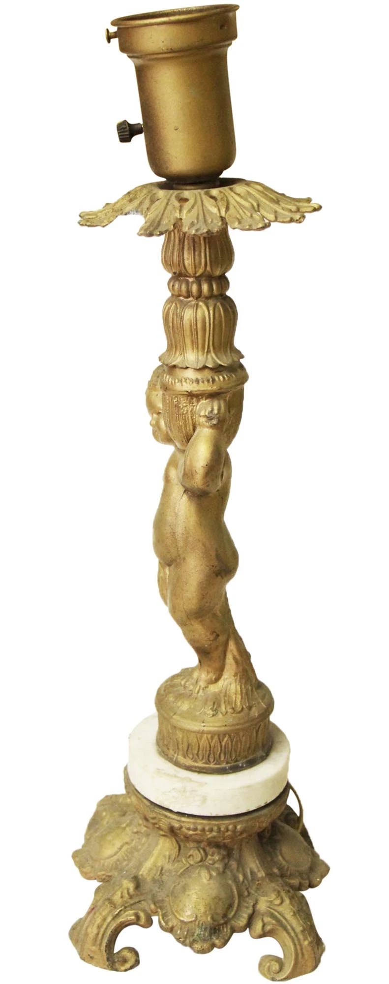 Victorian Gold Gilt Cherub Table Lamp 12 Victorian Gold Gilt Cherub Table Lamp - Image 10