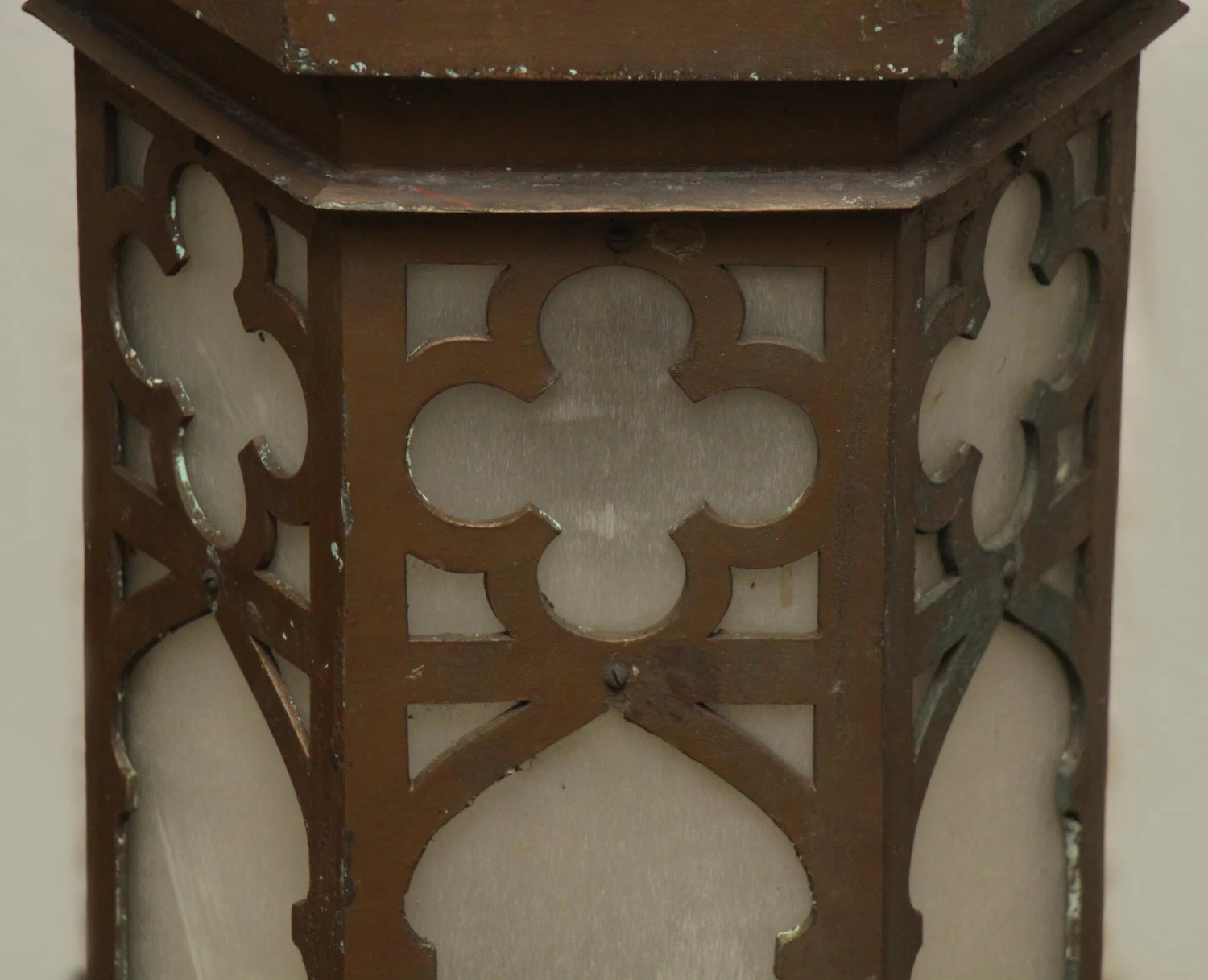 Pair Of Antique 32 In. Gothic Bronze Wall Lanterns 6 Pair Of Antique 32 In. Gothic Bronze Wall Lanterns - Image 4