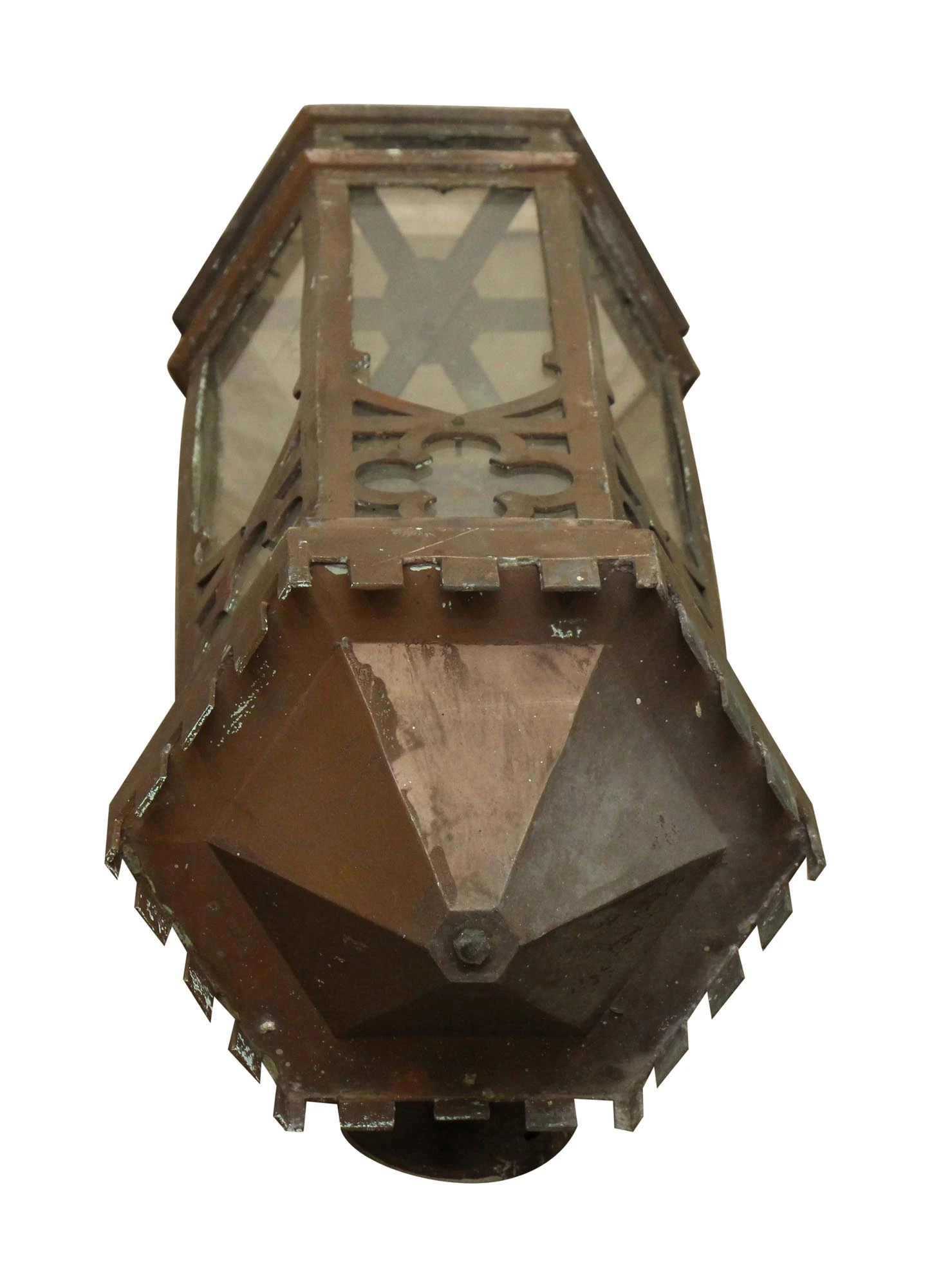 Pair Of Antique 32 In. Gothic Bronze Wall Lanterns 10 Pair Of Antique 32 In. Gothic Bronze Wall Lanterns - Image 8