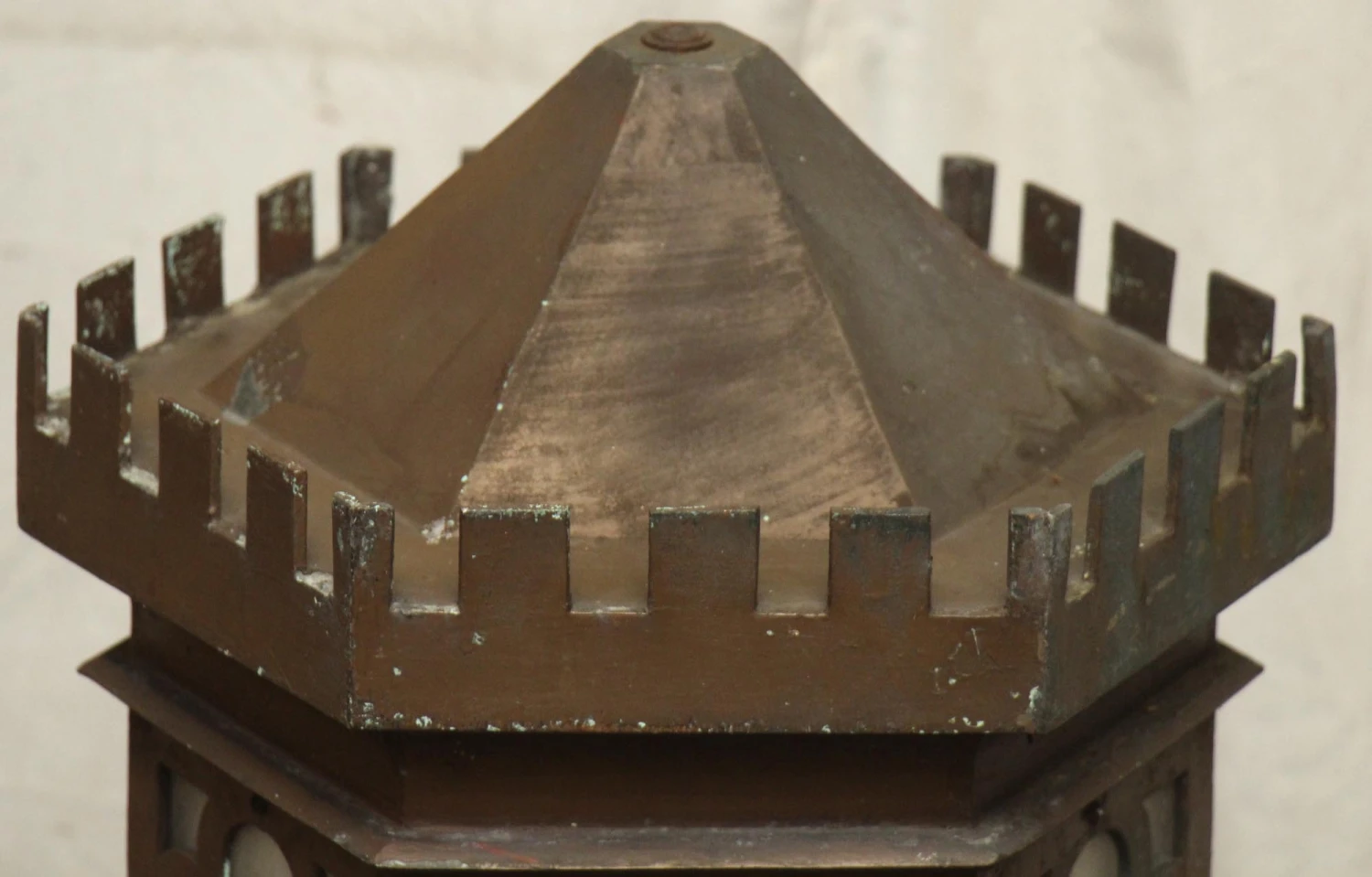 Pair Of Antique 32 In. Gothic Bronze Wall Lanterns 12 Pair Of Antique 32 In. Gothic Bronze Wall Lanterns - Image 10