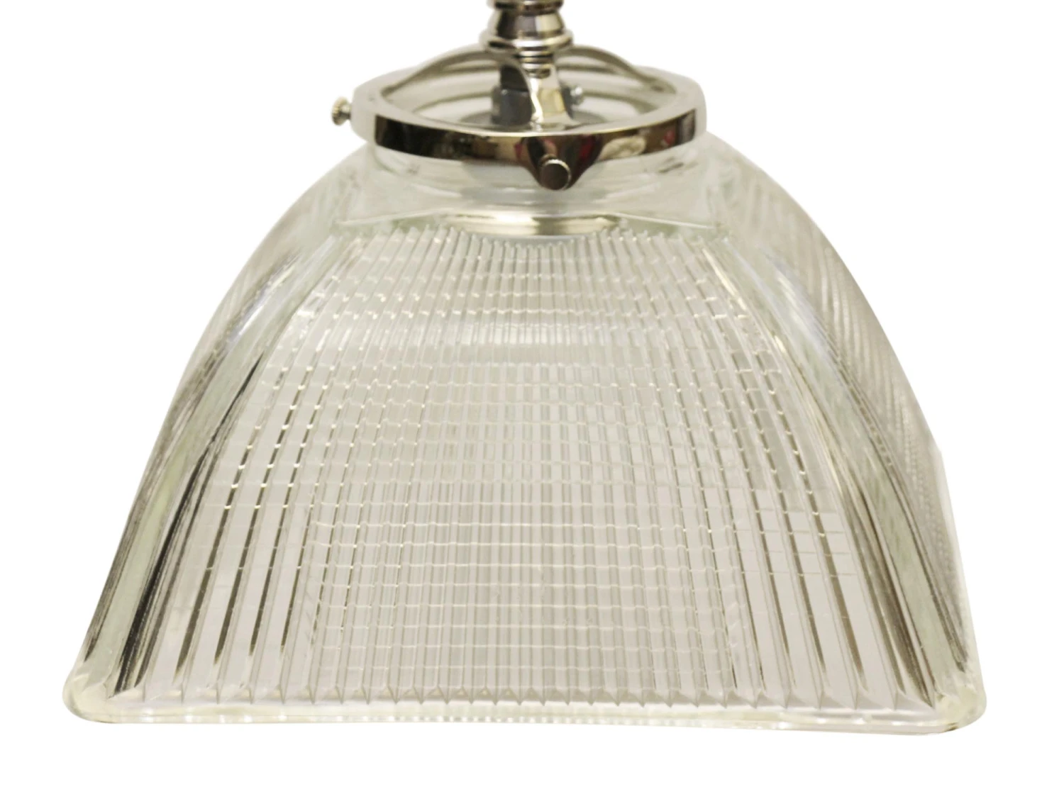 Industrial Clear Glass Square Holophane Pole Pendant Light 7 Industrial Clear Glass Square Holophane Pole Pendant Light - Image 5