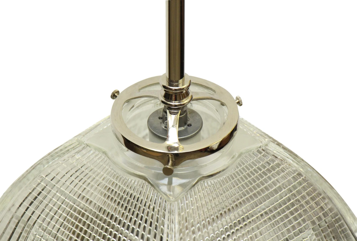 Industrial Clear Glass Square Holophane Pole Pendant Light 9 Industrial Clear Glass Square Holophane Pole Pendant Light - Image 7