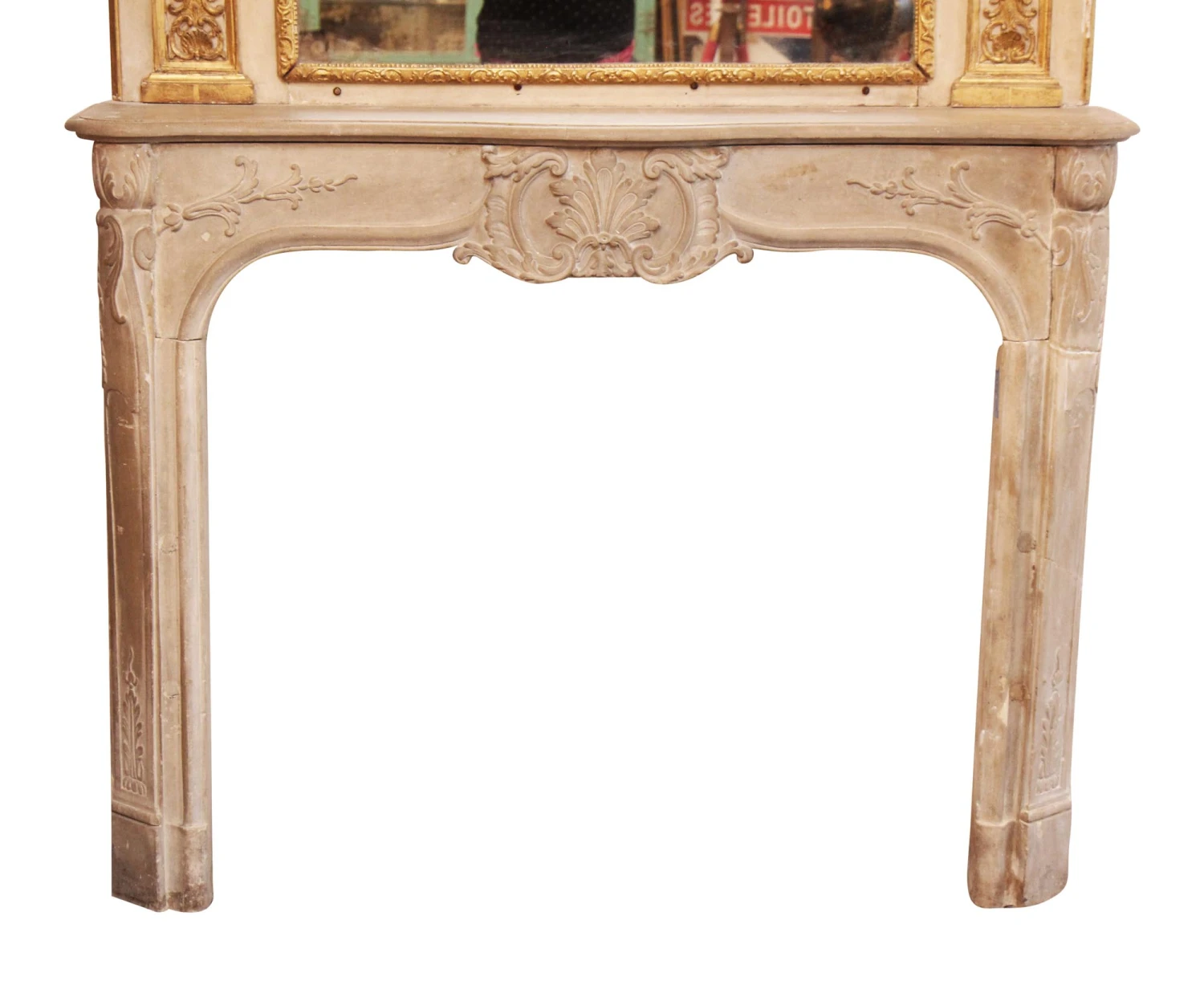 Antique French Carved Tan Limestone Fireplace Mantel 10 Antique French Carved Tan Limestone Fireplace Mantel - Image 8