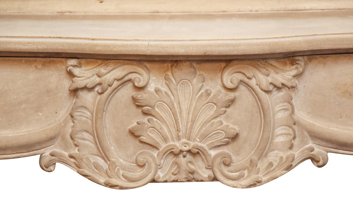 Antique French Carved Tan Limestone Fireplace Mantel 11 Antique French Carved Tan Limestone Fireplace Mantel - Image 9