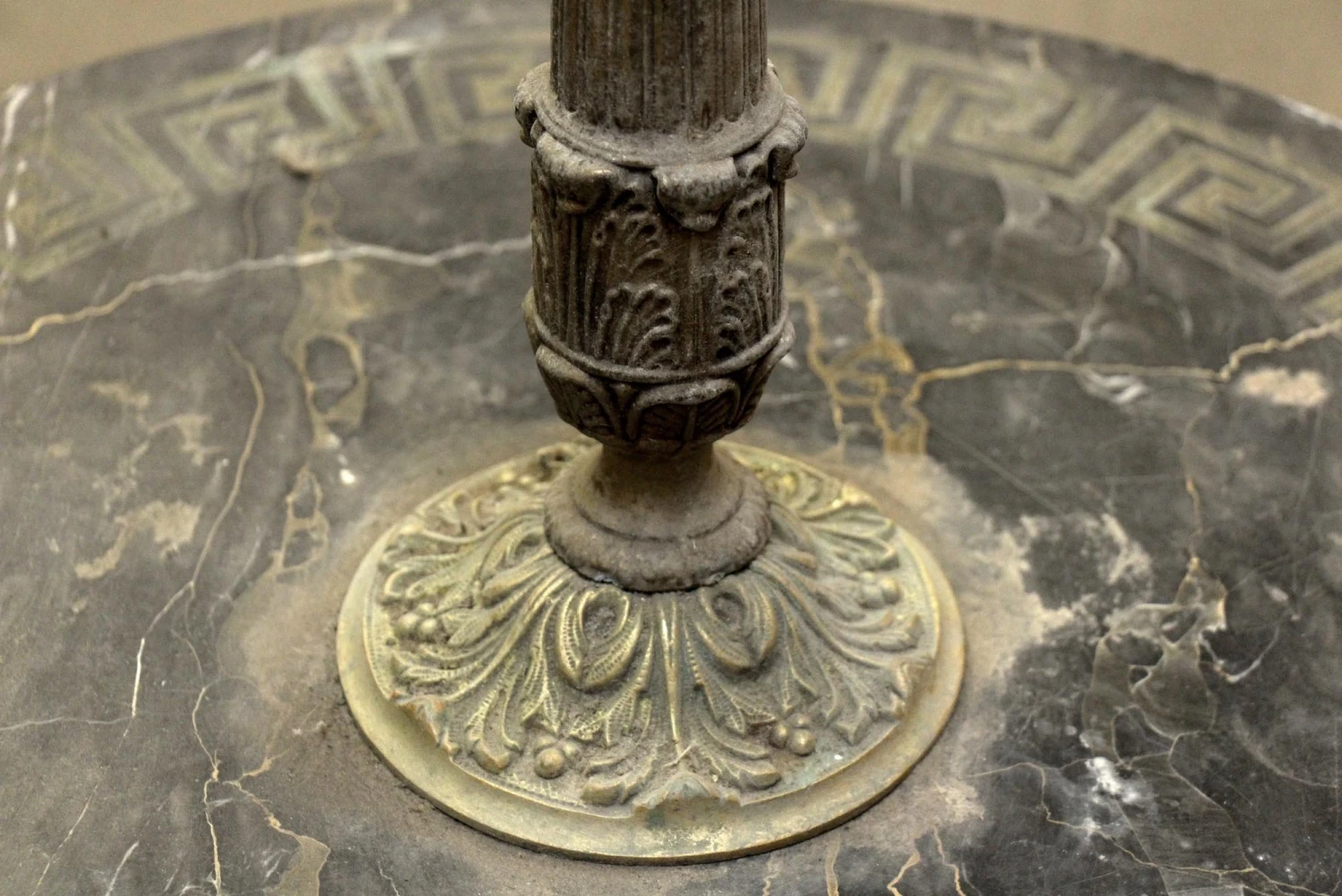 Antique Greek Revival Marble & Brass Lamp Table 10 Antique Greek Revival Marble & Brass Lamp Table - Image 8