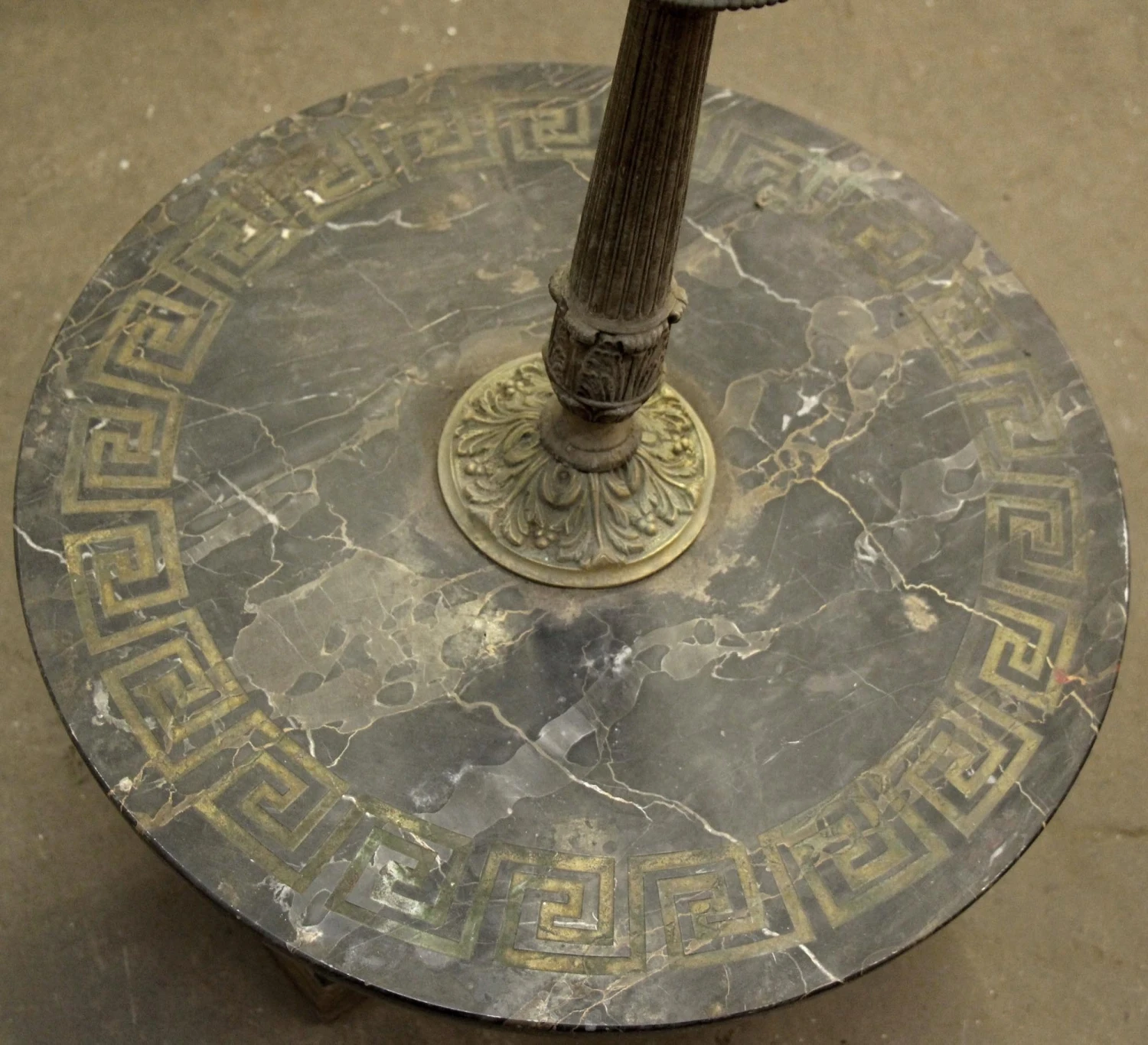 Antique Greek Revival Marble & Brass Lamp Table 11 Antique Greek Revival Marble & Brass Lamp Table - Image 9