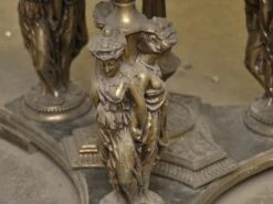 Antique Greek Revival Marble & Brass Lamp Table 28 Antique Greek Revival Marble & Brass Lamp Table -OGT Sale Store m226111 11