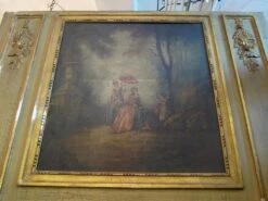 Antique Victorian Over Mantel Mirror With Painting 11 Antique Victorian Over Mantel Mirror With Painting -OGT Sale Store m228503 04