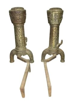Hand Pounded Wrought Iron Andirons -OGT Sale Store m229250 04